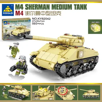 Originalus KAZI M4 vidutinį tanką karinės serija vaikų surinkti kūrimo bloką, žaislai, gimtadienio dovana