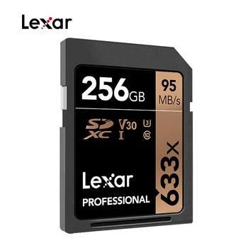 Originalus Lexar 633x SD Card SDHC/SDXC UHS-I 95MB 16GB 32GB 64GB 128GB 256 GB 512 GB Class 10 Atminties Korteles Canon Nikon fotoaparatas