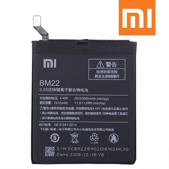 Originalus Xiao Mi Telefono Baterija BM22 už Xiaomi Mi 5 Mi5 M5 3000mAh Aukštos Kokybės Pakaitinis Akumuliatorius Mažmeninio Paketo Nemokamai Įrankiai