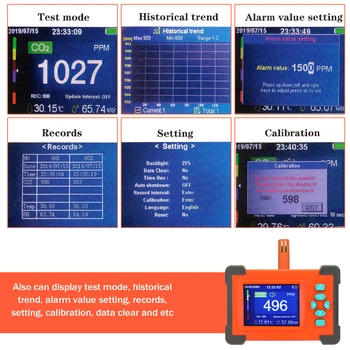 Oro Kokybės Detektoriai, CO2 Detektoriai, CO2 Matuoklis Oro Kokybės Monitorius, Nešiojamų Anglies Dioksido Jutiklis Naudinga, oro analizatorius 0-9999PPM