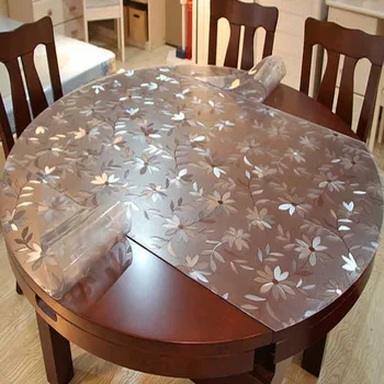 Ovalo formos Skaidrus staltiesės Valgomojo Stalo Dekoro Pvc Plastiko staltiesė Namų Tekstilės Kristalų Placemats Trinkelėmis, Staltiesės
