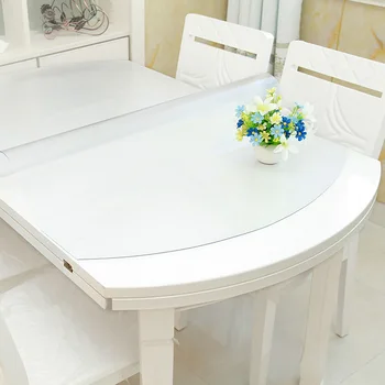 Ovalo formos Skaidrus staltiesės Valgomojo Stalo Dekoro Pvc Plastiko staltiesė Namų Tekstilės Kristalų Placemats Trinkelėmis, Staltiesės