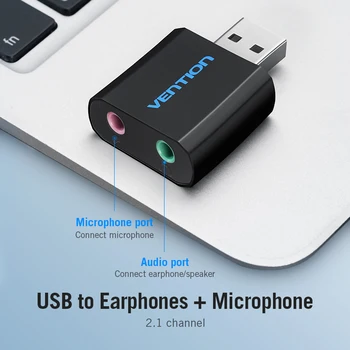 Paj USB Garso plokštė USB Garso Sąsaja, ausinių Adapteris, garso plokštė, skirta Mic Garsiakalbis Nešiojamas PS4 Kompiuterių Išorinio Garso plokštė