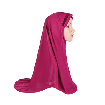 Paprastas Šalikas Moterims Musulmonų Vienas Gabalas Amira Hijab Islamo Hijabs Galvos Apdangalą Wrap Skara Turbaną Niqab Minkštas Skarelė Arabų Khimar Naujas