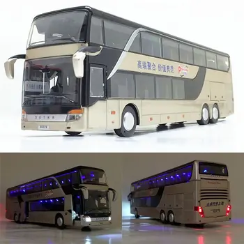 Pardavimas Aukštos kokybės 1:32 lydinio traukti atgal autobusu modelis,aukštos imitacija, du kartus ekskursijos autobusais, 