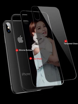 Pasirinktinius Nuotraukų Grūdintas Stiklas Case for iPhone 12 Pro Max Mini 11 XS Max XS XR SE X 8 7 Plius 6 6s Plius Atvejis Unikalus Bamperis Atveju 