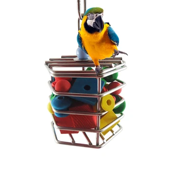 Paukščių Nerūdijančio Plieno Kabinti Narvuose Pet Papūga Maitinimosi Blokai Žaislas Papūgos Medžioklė, Pramogos Žaislai Paukščiai, Papūgos Prekių#15