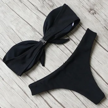 Peteliškė Seksualus Bikini Nustatyti Moterų, Push-up Bandeau Bikini Aukštai Supjaustyti Dviejų dalių maudymosi kostiumėlis Vasaros Bikinis 2021 Mujer Cintura Alta