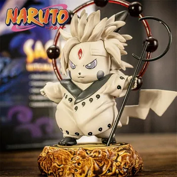 Pokemon Anime Duomenys Naruto Pikachu Cosplay Uchiha Madara Ootutuki Hagoromo PVC Statulėlės Žaislai Brinquedos Juguetes Figma Modelis