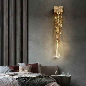 Postmodernios kūrybinės aliuminio kristalas sienos lempos eilėje fono sienos laiptinės naktiniai gyvenimo kambario sienos lempa mėginio sienos lempos