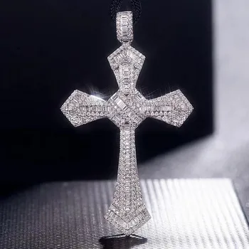Prabanga Gem akmens Papuošalai Krikščionybė grandelės diamant tapyba visą Nekilnojamojo S925 sS925 Su grandinės Karoliai, moterims, Vyrams