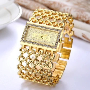 Prabanga O. T. JŪROS Prekės Big Surinkite Aukso Laikrodžiai Moterims Ponios Mados Kristalų Suknelė Kvarciniai Laikrodžiai Relogio Feminino 2103