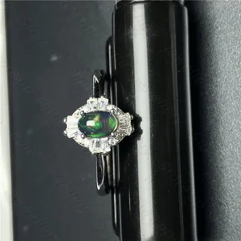 Prabangos atmosferą karšto pardavimo stilius natūralus juodas opalas žiedas 925 sidabro moterų žiedas rafinuotas ir elegantiškas