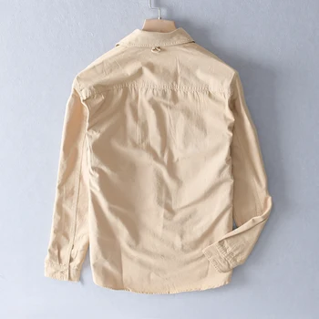 Prancūzija stiliaus prekės ženklo medvilnės marškinėliai vyrams pavasarį mados pilkos spalvos marškinėliai vyrams ilgomis rankovėmis kietas shirt mens patogūs marškiniai vyrai