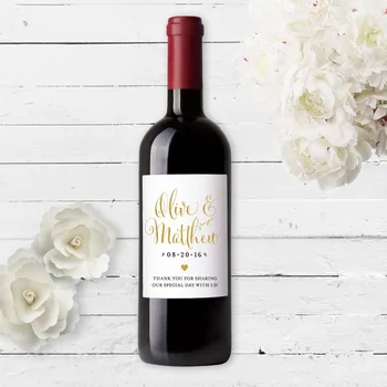 Pritaikyti bet kokio teksto aukso Vestuvių Vyno Butelis Etiketes lables gimtadienio dalyvavimo šalies vyno butelis lable džiaugtis lipdukas