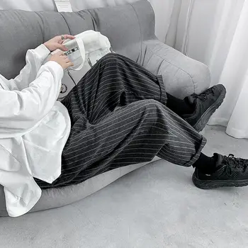 Privathinker korėjos Vyrų Dryžuotas Haremo Kelnės 2020 Streetwear Vyras Atsitiktinis Laisvas Kelnes Japonijos Vyrų Juoda Juoda Pants Plus Size
