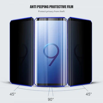 Privatumo Metalo Magnetinių Grūdintas Stiklas Telefono dėklas Samsung Galaxy S10 S20 S9 Plus Pastaba 10 8 9 Magnetas Anti-spy Apsauginis Dangtelis