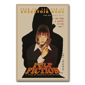 Pulp Fiction Klasikinio Filmo Plakatas Retro Art Print Drobės Tapybos 20x30 60x90cm Vintage Nuotraukos Kambarį Dekoro