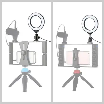 PULUZ hotography Pritemdomi LED Sefie Žiedas Šviesos Vlogging USB Kištukas, Foto Video Lempa LED Šviesos Makiažas