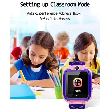 Q12B Vaikų Smart Watch Telefonas atsparus Vandeniui LBS Smartwatch Vaikai Padėties nustatymo Skambinkite 2G SIM Kortelės, Nuotolinio Aptikimo Žiūrėti Berniukų, Mergaičių