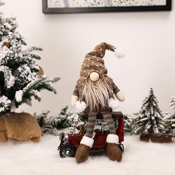 Rankų darbo Kalėdų Gnome Apdailos švedijos Figūrėlės Sėdi Ilgas Atkarpas, Elf 11UA