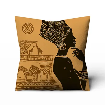 Retro Etninės Stiliaus Afrikos Moterų Medvilnės Skalbiniai Dekoratyvinis Užvalkalas Namų Sofos Aikštėje Užvalkalas almofadas decorativas 45X45CM