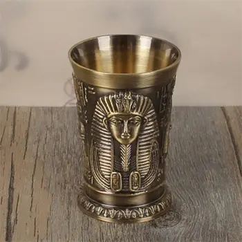 Retro Senovės Egipto Metalo taurelė Baras Namų Kokteilis, Alkoholiniai gėrimai Vario Taurė Trumpas Vyno Taure, Kleopatra, Faraonas Rameses RA Dievas