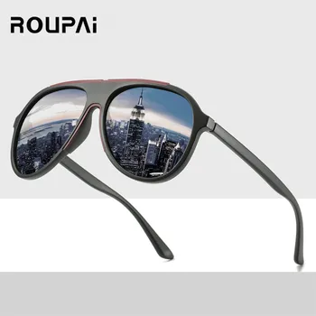 ROUPAI akiniai nuo saulės vyrams derliaus Poliarizuota prekės dizainerio mados uv400 aukštos kokybės vairavimo pilotas saulės akiniai atspalvių vyrų mėlyna