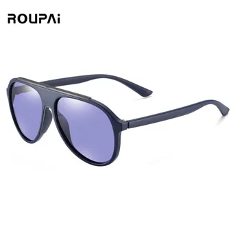 ROUPAI akiniai nuo saulės vyrams derliaus Poliarizuota prekės dizainerio mados uv400 aukštos kokybės vairavimo pilotas saulės akiniai atspalvių vyrų mėlyna