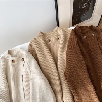 Rudens pradžioje iki 2020 m., naujosios korėjos retro džemperis cardigan yra laisvi ir tingus, megztinis, striukė