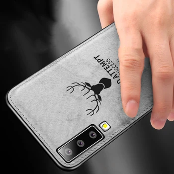 Samsung Galaxy A7 2018 Atveju Audinys Nelaimę Hard Back Cover For Samsung Galaxy A9 2018 Telefono Atvejais Minkštas Rėmas Medžiaga Fundas
