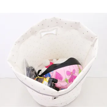 Sandėliavimo kibirą lankstymo skalbinių krepšį, medvilnės, lino vandeniui baltos žvaigždės lakštai nešvariais drabužiais talpinimo L0508