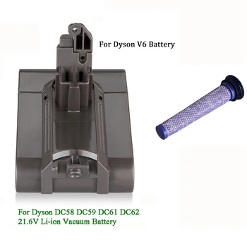 SANQ Pridėti Filtras V6 21.6 V 3000Mah, Li-Ion Baterija Dyson V6 Baterija Dc58 Dc59 Dc61 Dc62 Dulkių siurblys Sv09 Sv07 Sv03 Sv0