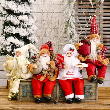 Santa Claus Lėlės Pakabučiai Linksmų Kalėdų Dekoracijos Namų Stalo Kalėdos 2020 Papuošalai Navidad Laimingų Naujųjų Metų 2021 Dovana Noel