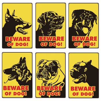 Saugokitės Šunų Derliaus Metalo Alavo Ženklai Plakatas Įspėjimo Šuo Retro Apnašas Sienų Apdaila