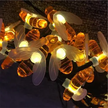 Saulės Kalėdų Žiburiai 20 50 LED Saulės Bičių Pasakų String nakties Žiburiai Kalėdų Šalis, Sodo Tvoros Apdailos Lauko Saulės Lempa