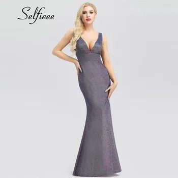 Seksualus Sparkle Moterų Suknelės, Mermaid V-Kaklo, Rankovių Elegantiškas Vasaros Suknelės Mados Bodycon Maxi Suknelės Vestidos De Verano 2020 M.