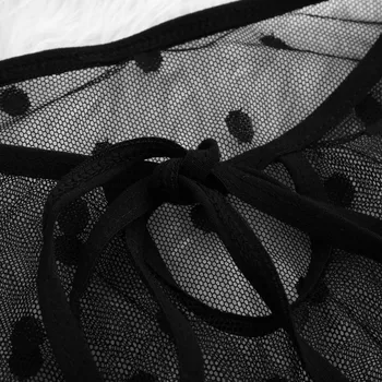 Sexy Moteris Polka Dot Nėrinių Sleepwear naktiniai drabužiai Akių Viršūnes+šortai Pižamos Rinkiniai, Seksualios Moterys, Ponios Satino apatinis Trikotažas Nėrinių Pižama Komplektas