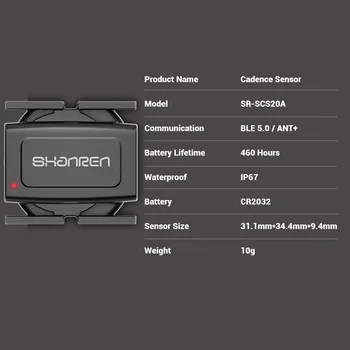 SHANREN Cadence Jutiklis Bluetooth 5.0 & SKRUZDŽIŲ+ Belaidžiai Dviračių Jutiklis Dviračių Jutiklis Suderinamas su Zwift