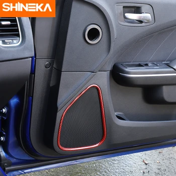 SHINEK Automobilio Duris Stereo Garsiakalbis Audio Garso Apdailos Žiedas Dangtelis Lipdukai ABS Interjero Aksesuarų Dodge Įkroviklis-2020 m.