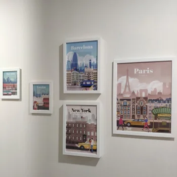 Sienos Meno Tapybos Drobės Londone, niujorke, Paryžiuje, Ispanija Derliaus Kelionės Miestų Kraštovaizdžio Plakatų ir grafikos Vaizdas Kambaryje Namų Dekoro