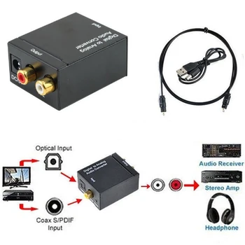Skaitmeninis Optinis Toslink SPDIF Koaksialinis Į Analoginį RCA Audio Adapteris Keitiklis Garso Keitiklis Bendraašius Signalą į Analoginį VPK Stiprintuvas