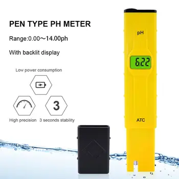 Skaitmeninis PH-metras su ATC PH testas pen Rūgštingumo matuoklis, pH testeris Vandens kokybės bandymų pen Tikslumas 0.1 pH nešiojamas PH matuoklis lempos