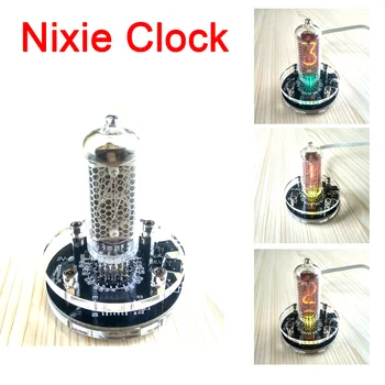 Skaitmenų Stalas Nixie Laikrodis USB Mini Derliaus Viename UŽ-8 / IN-8-2 švyti vamzdis laikrodis Built-in dc Padidinti modulio W/ RGB Apšvietimas