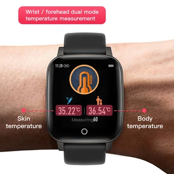 SKMEI T1 Naujas Vandeniui Smart žiūrėti Kūno Temperatūros Matavimas, Širdies ritmo Monitorius Fitness Tracker Smartwatch 