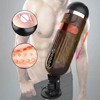 Smart Šildymo Vyrų Masturbator Elektrinis Teleskopinis Automatinis Sukimosi Balso Realus Makšties Masturbacija Taurės Sekso Žaisliukai Vyrams