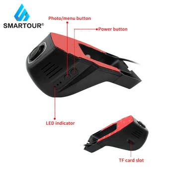 Smartour WiFi, Automobilių DVR 1080P HD Naktį Versija, Automobilio Kamera Plataus Kampo Automobilių Brūkšnys Cam Vairavimo Diktofonas, Vaizdo