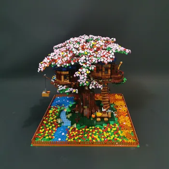 SS Cherry Blossom už Tree House Versija Idėjų Serijos Suderinama WIith 21318 Pastato Blokus, Plytas, Vaikams mokomieji Žaislai Dovana