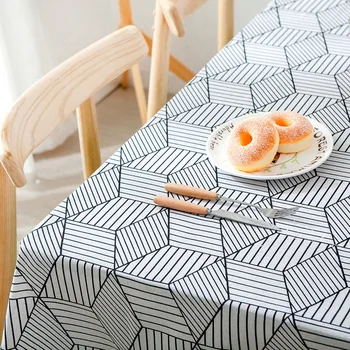 Staltiesė Šiaurės geometrinis tinklelis šalis vestuvių kambarį stalo apdailos lino staltiesė custom2018
