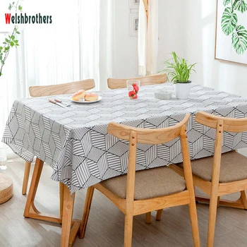 Staltiesė Šiaurės geometrinis tinklelis šalis vestuvių kambarį stalo apdailos lino staltiesė custom2018